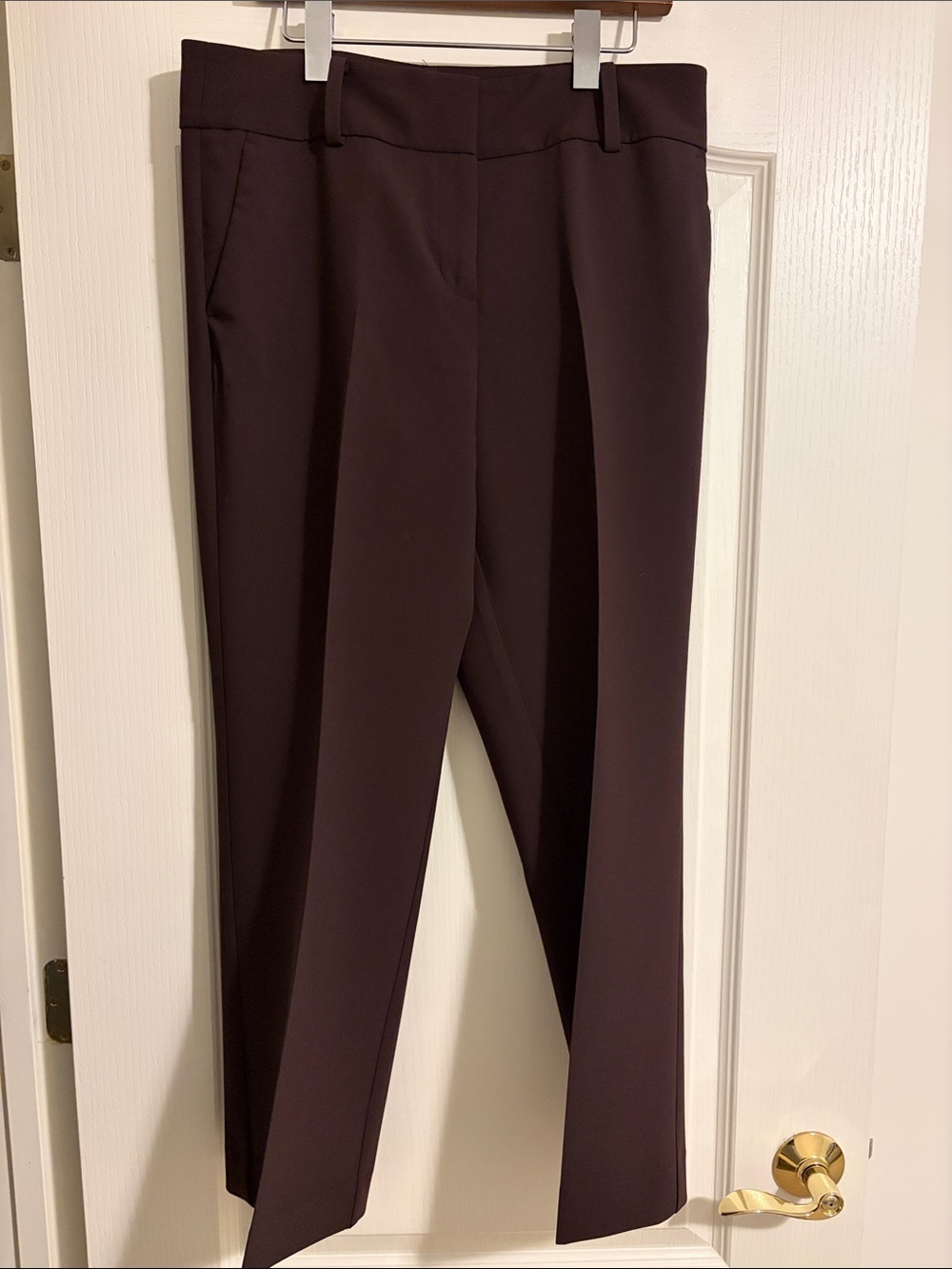 Ann Taylor Factory Dark Brown Straight-Leg Dress Trousers